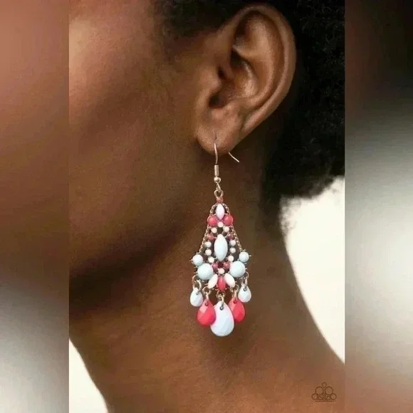 Blue/Pink Earrings - Picture 3 of 4